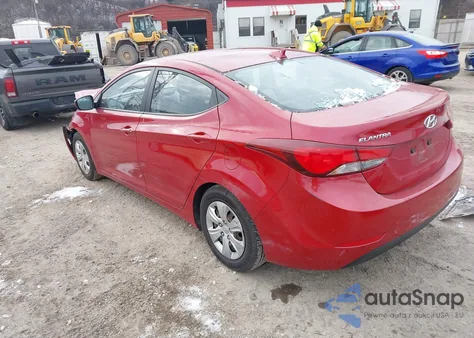 2016 Hyundai Elantra Se from USA, damaged, VIN KMHDH4AE5GU543368